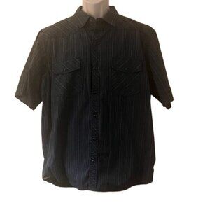 REI Men's Dark Blue Striped‎ Casual Button Down Shirt, XL